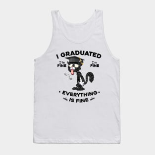 I Graduated Graduate Class 2023 Funny Black Cat Graduation Tank Top